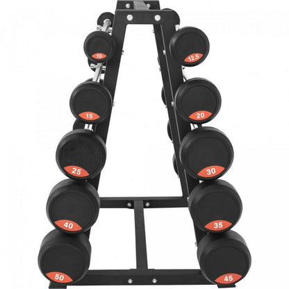 Rubber Barbell Rack inkl. Barbells Gummi 282,5 kg - Gorilla Sports DE