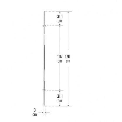 Langhantelstange 170 cm mit Sternverschluss - Gorilla Sports DE