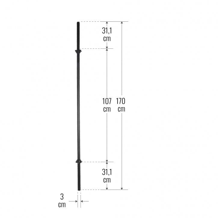 Langhantelstange 170 cm mit Sternverschluss - Gorilla Sports DE