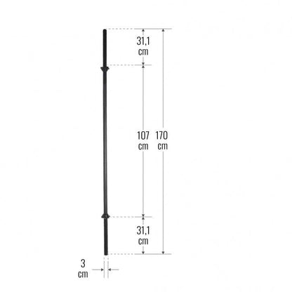 Langhantelstange 170 cm mit Sternverschluss - Gorilla Sports DE