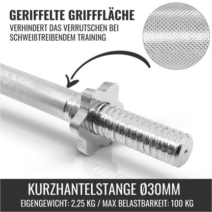 Kurzhantelset Gusseisen 30 kg - Gorilla Sports DE