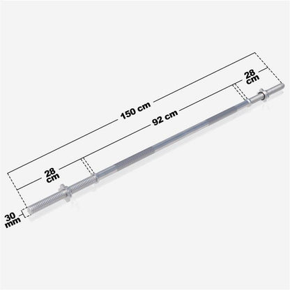 Langhantelstange Chrom 150 cm mit Sternverschluss - Gorilla Sports DE