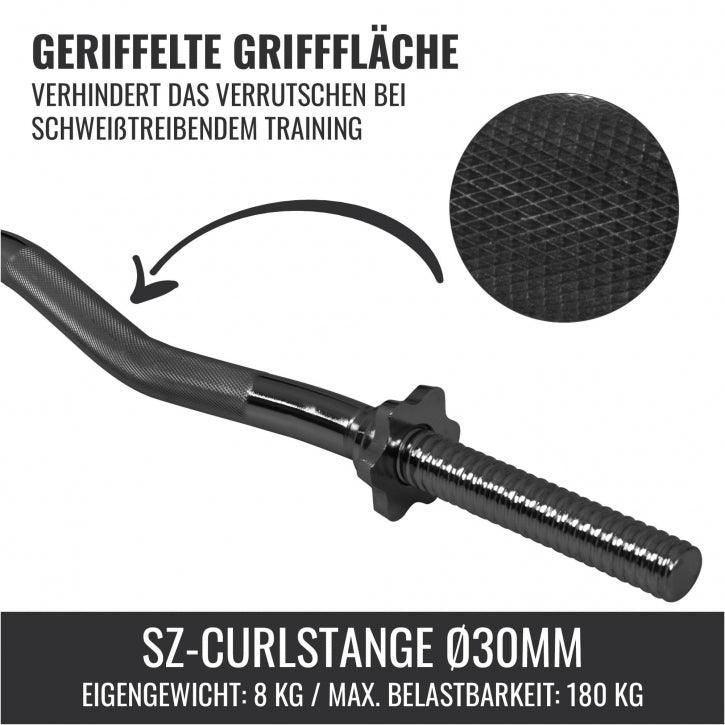 SZ-Curlstange 120 cm mit Sternverschluss - Gorilla Sports DE