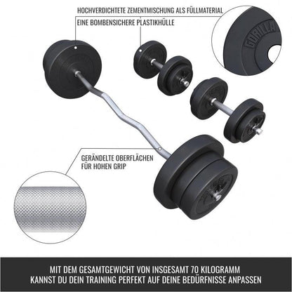 SZ-Curlset Kunststoff 70kg - Gorilla Sports DE