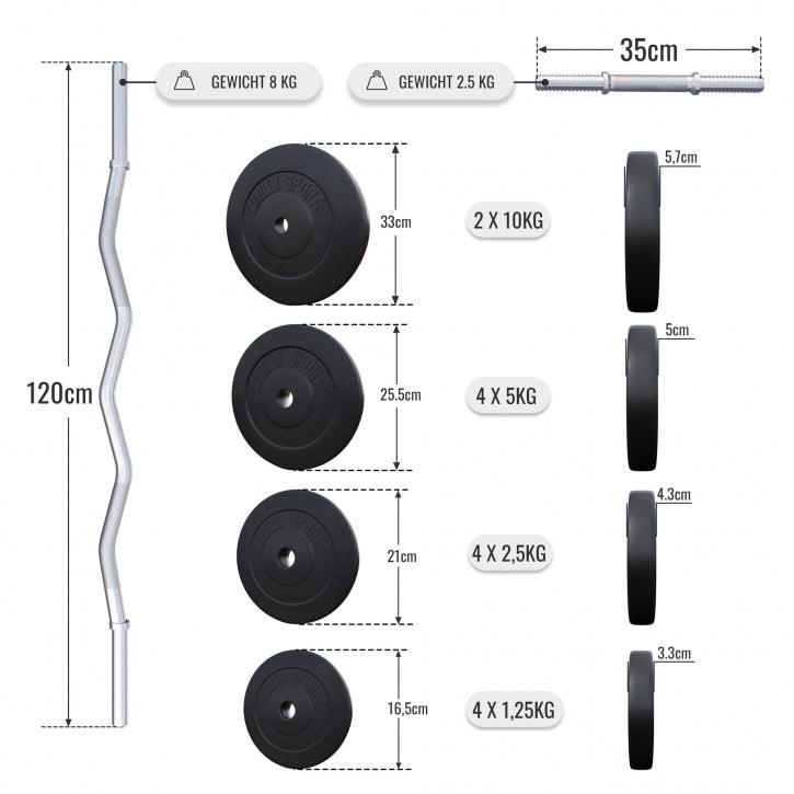 SZ-Curlset Kunststoff 70kg - Gorilla Sports DE