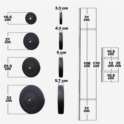 Langhantelset Kunststoff 70 kg - Gorilla Sports DE