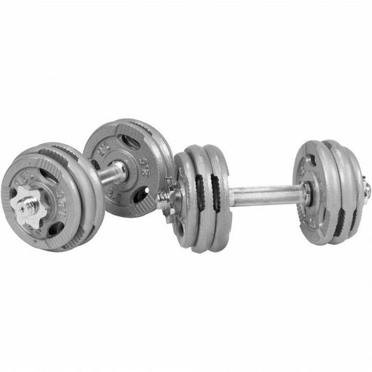 Kurzhantelset - 27 kg (60 lb) Gesamtgewicht, 4 x 1,1 kg (2,5 lb) und 8 x 2,3 kg (5 lb), Gusseisen - Gorilla Sports DE