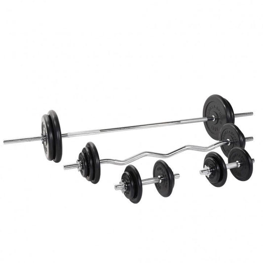 Hantelset Gummi komplett 108 kg - Gorilla Sports DE