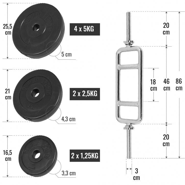 Trizepsset Kunststoff 35 kg - Gorilla Sports DE