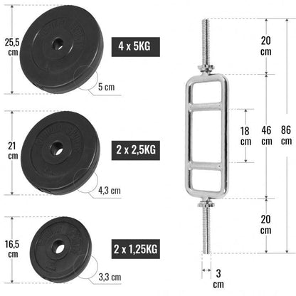 Trizepsset Kunststoff 35 kg - Gorilla Sports DE