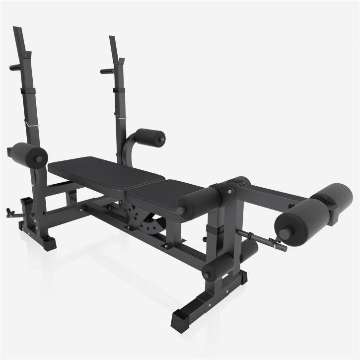 Kraftstation Universal inkl. 108 kg Gusseisen Set Weiß und Schwarz - Gorilla Sports DE