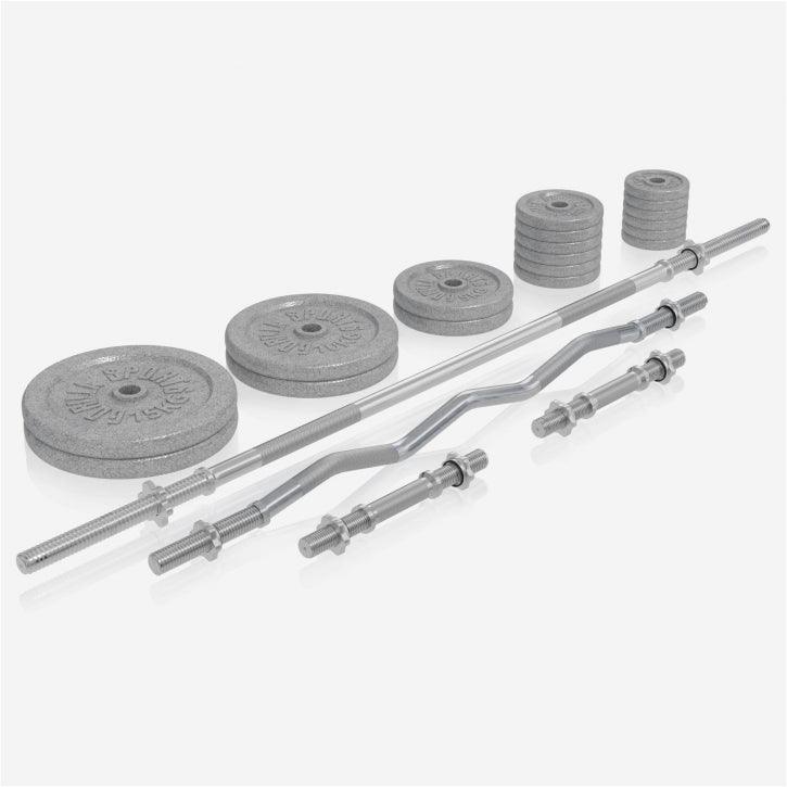 Kraftstation Universal inkl. 108 kg Gusseisen Set Weiß und Schwarz - Gorilla Sports DE