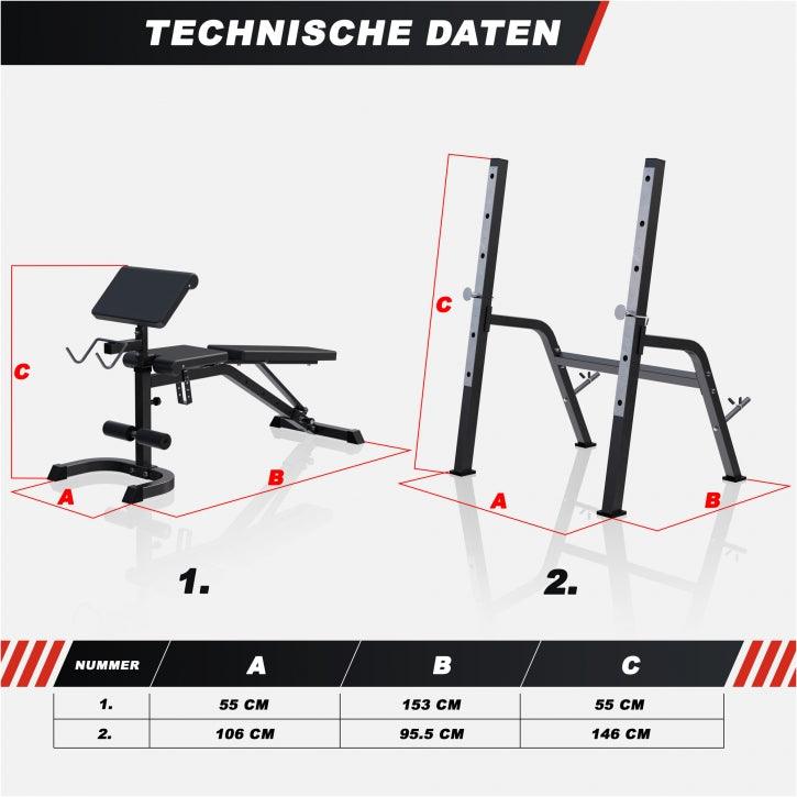 Hantelbank mit separater Ablage - Gorilla Sports DE