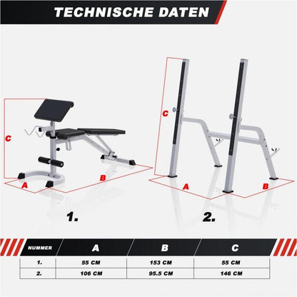 Hantelbank mit separater Ablage - Gorilla Sports DE