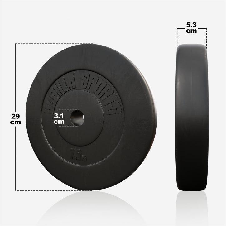 Hantelscheibe Kunststoff 1,25-15 KG - Gorilla Sports DE