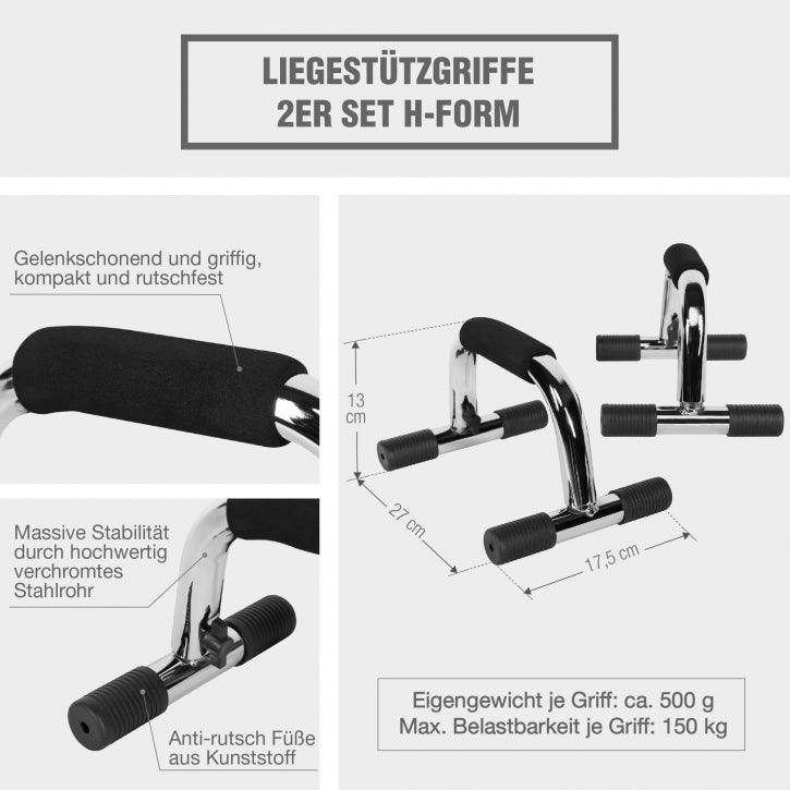 Liegestützgriffe verchromt - Gorilla Sports DE