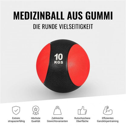 Medizinball aus Gummi 1 - 10 kg - Gorilla Sports DE