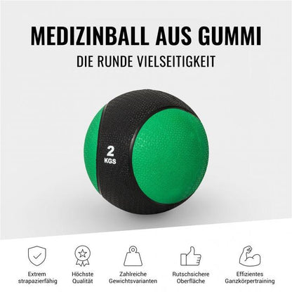 Medizinball aus Gummi 1 - 10 kg - Gorilla Sports DE