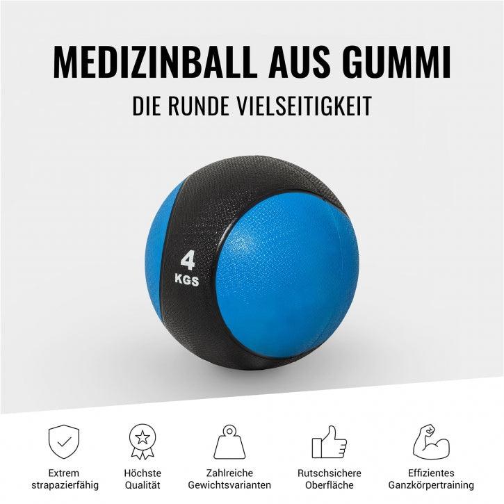 Medizinball aus Gummi 1 - 10 kg - Gorilla Sports DE