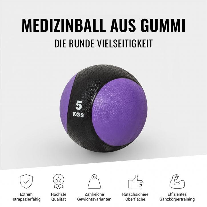 Medizinball aus Gummi 1 - 10 kg - Gorilla Sports DE