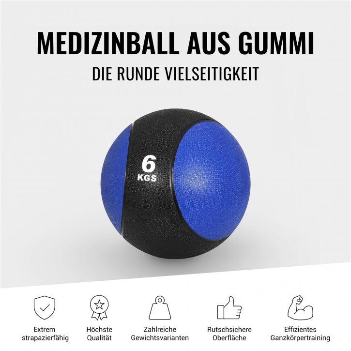 Medizinball aus Gummi 1 - 10 kg - Gorilla Sports DE