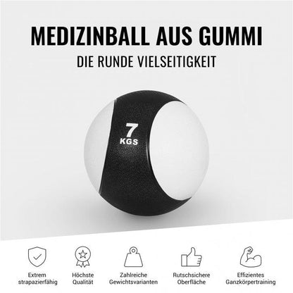 Medizinball aus Gummi 1 - 10 kg - Gorilla Sports DE