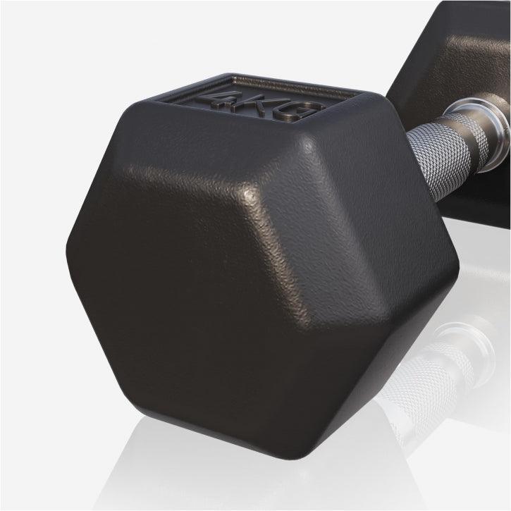 Hexagon Kurzhantel Gummi 2-50 kg - Gorilla Sports DE