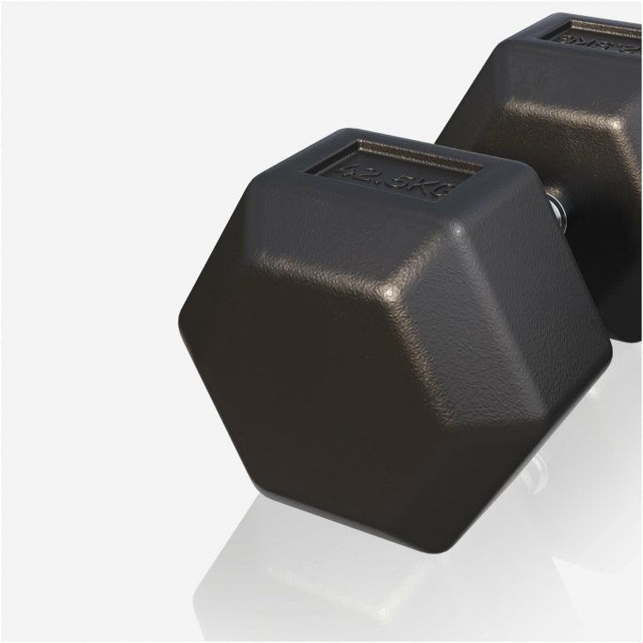 Hexagon Kurzhantel Gummi 2-50 kg - Gorilla Sports DE