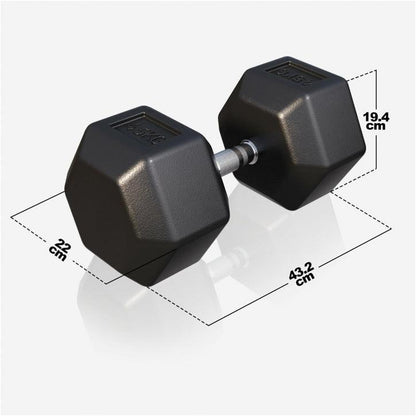 Hexagon Kurzhantel Gummi 2-50 kg - Gorilla Sports DE