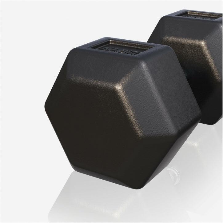 Hexagon Kurzhantel Gummi 2-50 kg - Gorilla Sports DE