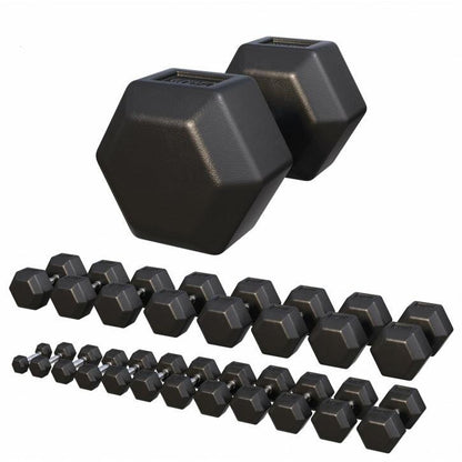 Hexagon Kurzhantel Gummi 2-50 kg - Gorilla Sports DE