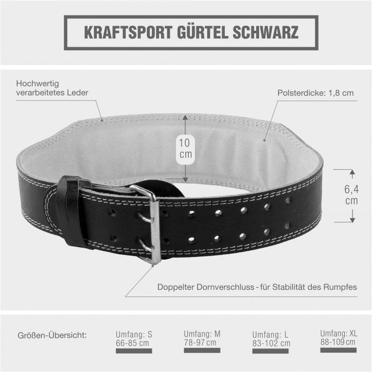 Kraftsport Gürtel Schwarz/Grau S-XL - Gorilla Sports DE