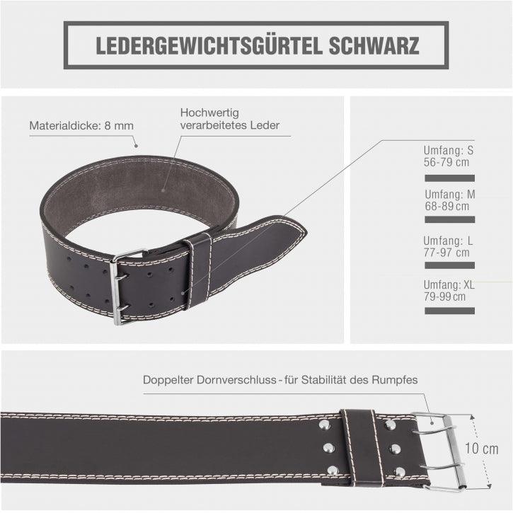 Trainingsgürtel Massiv Schwarz S-XL - Gorilla Sports DE