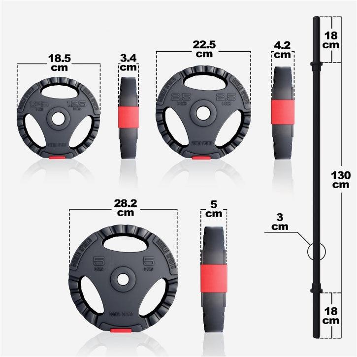 Langhantelset Aerobic Kunststoff 20 kg - Gorilla Sports DE