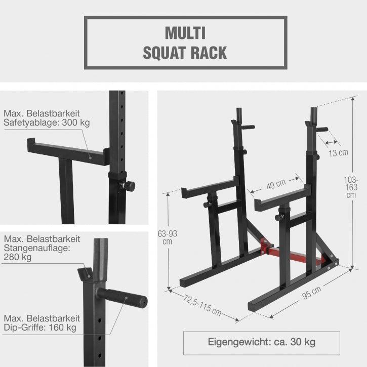 Multi Squat Rack inkl. Langhantel Set - Gorilla Sports DE