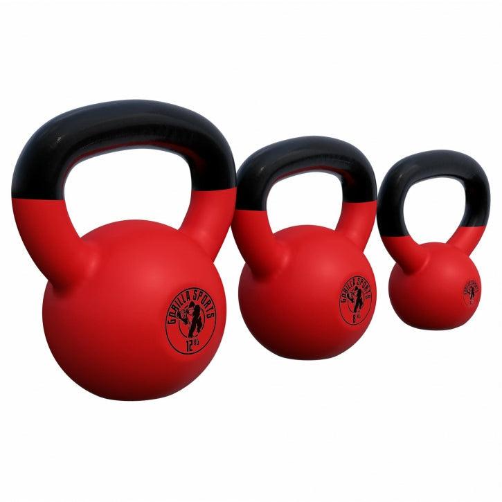 Kettlebell Guss mit Vinylbeschichtung 2 kg - 32 kg - Gorilla Sports DE