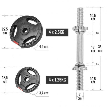 Kurzhantelset Kunststoff Gripper 20 kg - Gorilla Sports DE