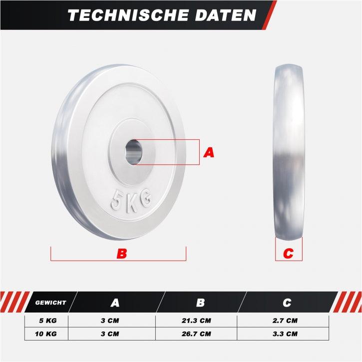 Hantelscheibe Chrom 0,5-30 KG - Gorilla Sports DE