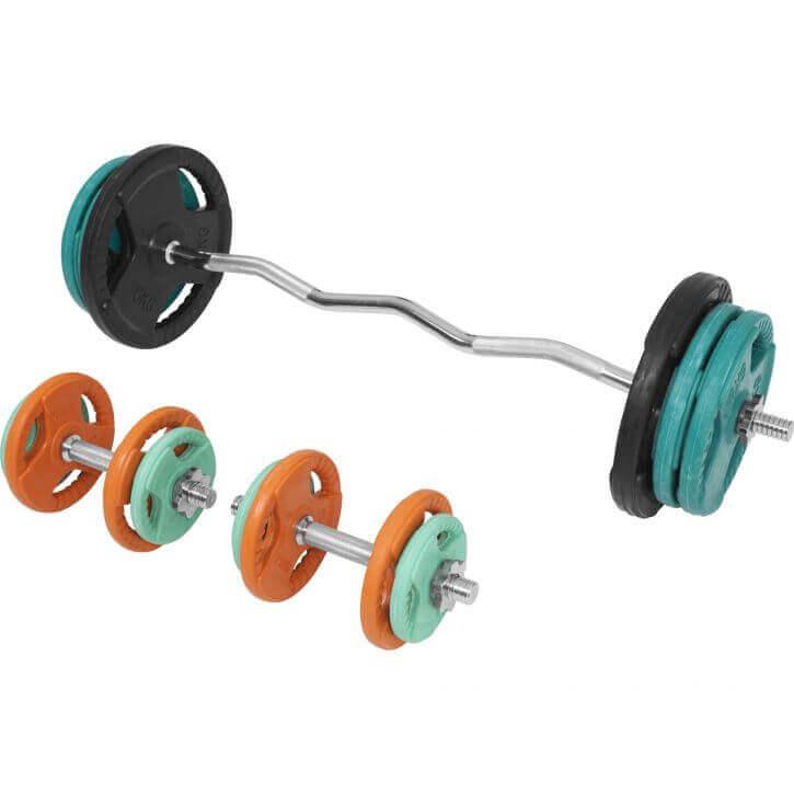 SZ-Curlset Gummi Gripper 70 kg - Gorilla Sports DE