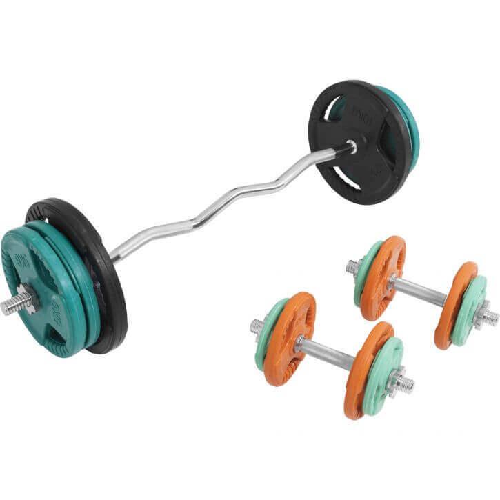 SZ-Curlset Gummi Gripper 70 kg - Gorilla Sports DE