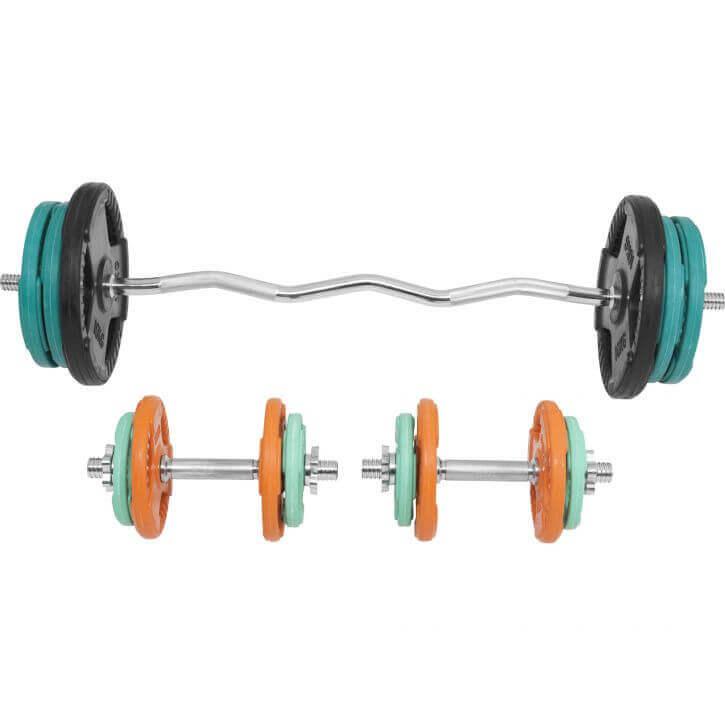 SZ-Curlset Gummi Gripper 70 kg - Gorilla Sports DE