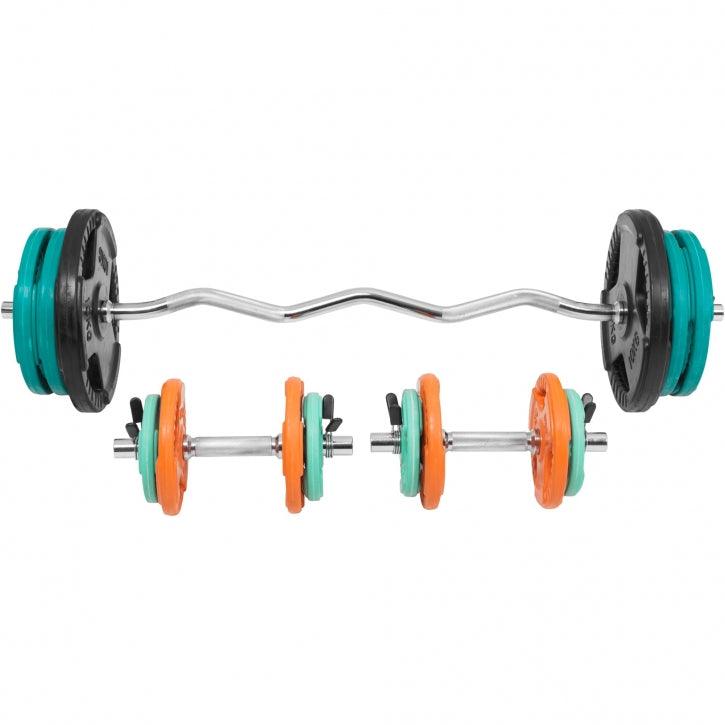 SZ-Curlset Gummi Gripper 70 kg - Gorilla Sports DE