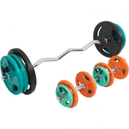 SZ-Curlset Gummi Gripper 70 kg - Gorilla Sports DE