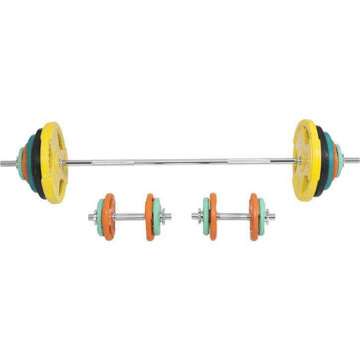 Langhantelset Gummi Gripper 100 kg - Gorilla Sports DE