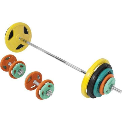 Langhantelset Gummi Gripper 100 kg - Gorilla Sports DE