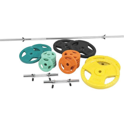 Langhantelset Gummi Gripper 100 kg - Gorilla Sports DE