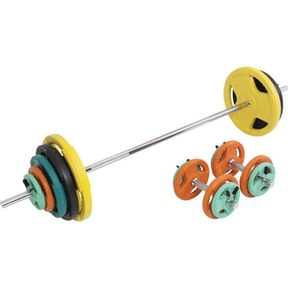 Langhantelset Gummi Gripper 100 kg - Gorilla Sports DE