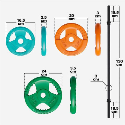 Langhantelset Aerobic Gummi Gripper - Gorilla Sports DE