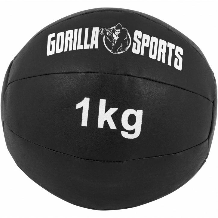 Medizinball aus Leder in Schwarz 1 - 10 kg - Gorilla Sports DE