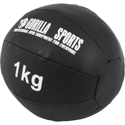 Medizinball aus Leder in Schwarz 1 - 10 kg - Gorilla Sports DE